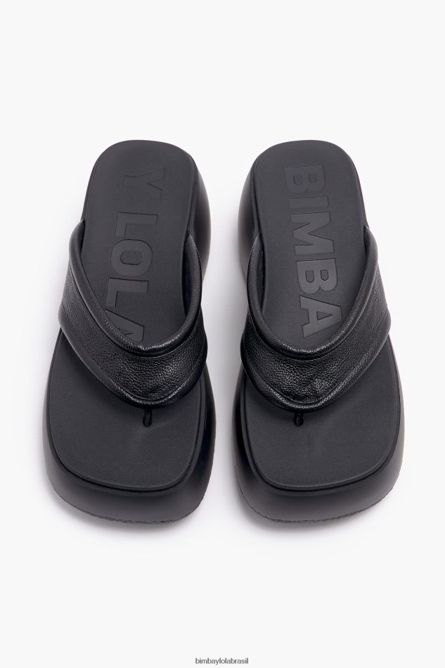 footwewar Bimba Y Lola sandália plataforma couro preto P28JFH568