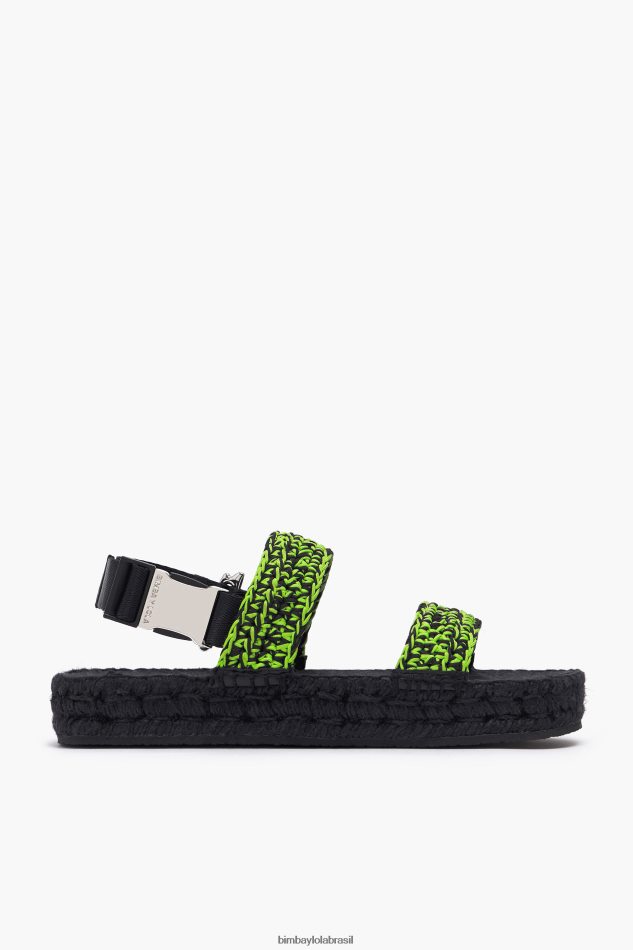 footwewar Bimba Y Lola sandália rasteira em crochê verde P28JFH584