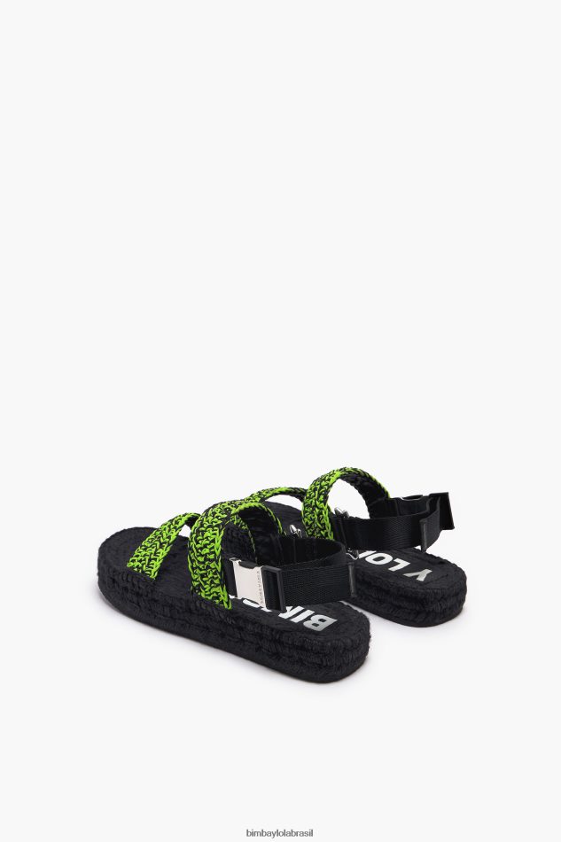 footwewar Bimba Y Lola sandália rasteira em crochê verde P28JFH584