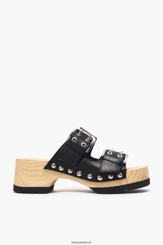 footwewar Bimba Y Lola sandália salto couro preto P28JFH564