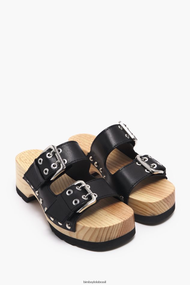 footwewar Bimba Y Lola sandália salto couro preto P28JFH564