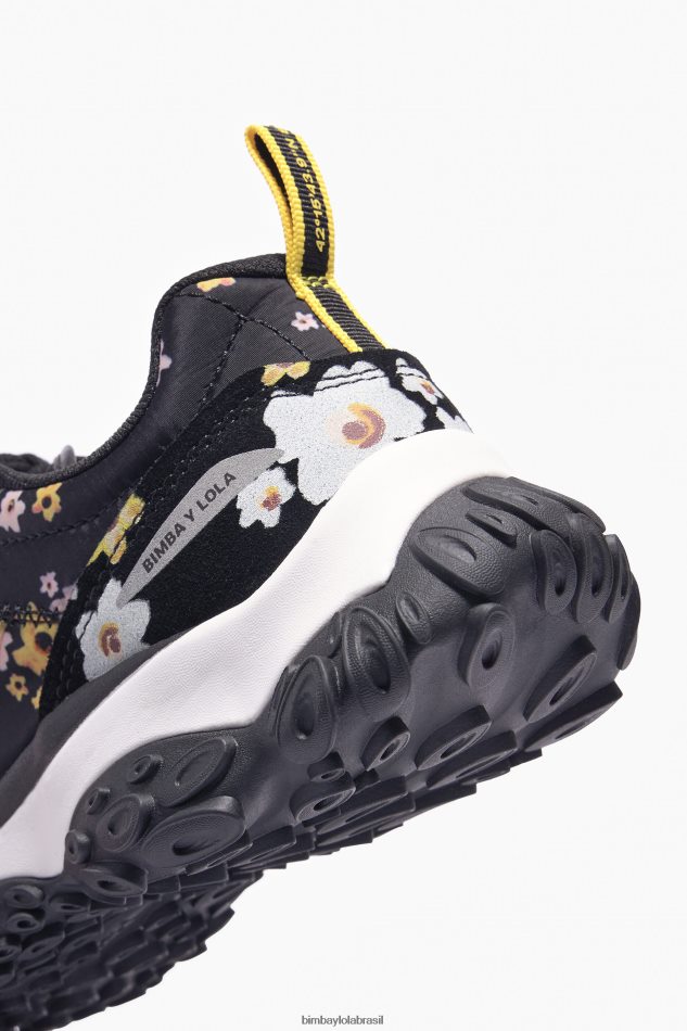 footwewar Bimba Y Lola tênis pulpo runner de flores acrílicas preto P28JFH544